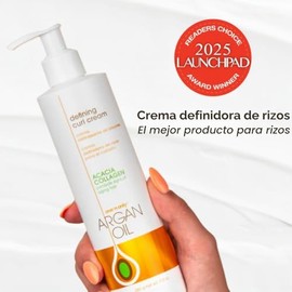 one 'n only Crema Definitoria Para Rizos Con Aceite De Argán, Crema Acondicionadora Sin Aclarado, Define Y Deja El Cabello Rizado Fuerte, Mejora El Br