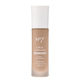 No7 Lift & Luminate Triple Action Serum Foundation - Cool Ivory - Medium-Buildable Coverage Foundation with Light Reflecting Particle & SPF 15 for Firmer, More Even Looking Skin (30ml)