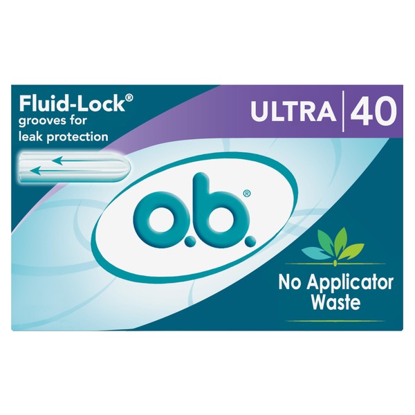 o.b. Tampons No Applicator, Fragrance-Free - 40ct | Applicator-Free Tampons