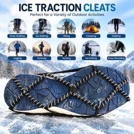 Ice Traction Cleats for Snowy Walks – Non-Slip Shoe Covers for Winter Hiking, Camping and Outdoor Activities