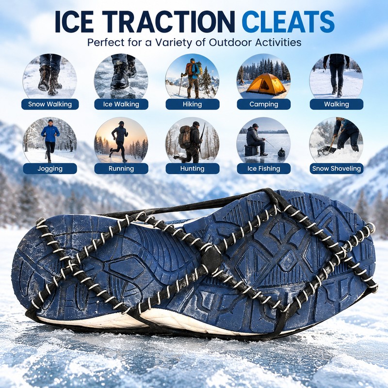 Ice Traction Cleats for Snowy Walks – Non-Slip Shoe Covers