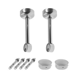 SAFYY 2 Pack Heavy Duty Stainless Steel Ceiling Mount Curtain Rod Bracket, Shower Curtain Rod Holder, Wardrobe Pipe Flange Socket