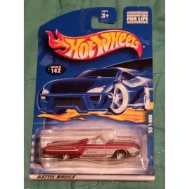 Hot Wheels 2001 Hot Wheels '63 T-Bird #142 Red Wired Lace Rims NIP Convertible