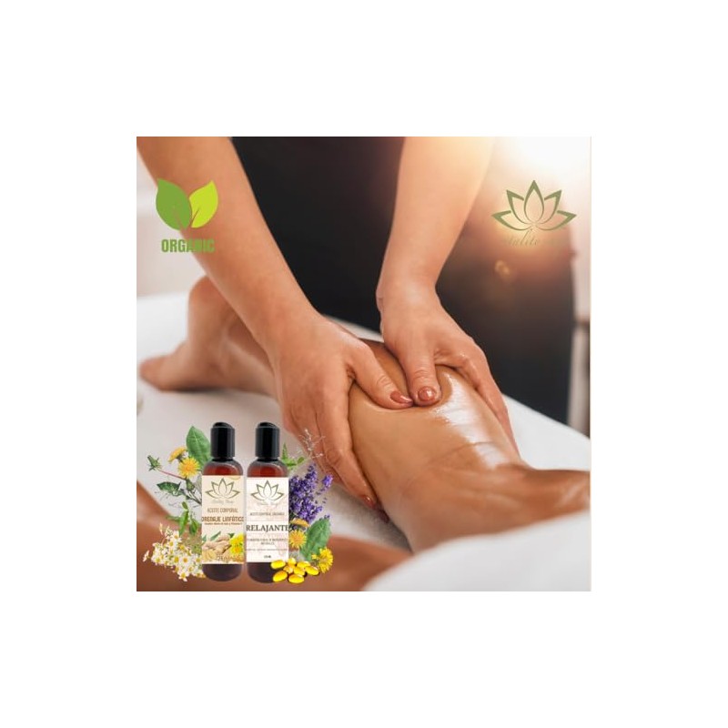 Dúo De Aceites Orgánicos Para Masaje Corporal Con Vitamina E