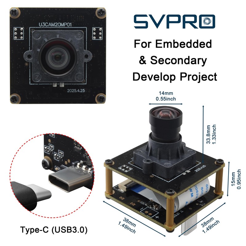 SVPRO 20MP USB3.0 Camera Module, 5K Webcam Board for Computer