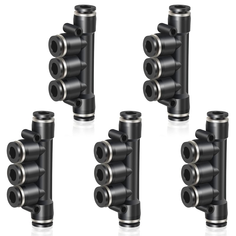 TAILONZ PNEUMATIC 3/8 Inch OD 5Pcs Straight Push Connectors Plastic
