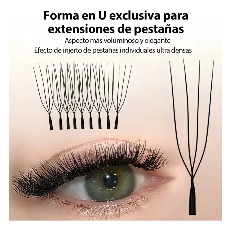 Extensiones De Pestañas Itntfn Mink 4d Forma U Voluminosas