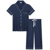 Joyaria Bamboo Pj Set for Women Capri Button Down/UP Pajamas