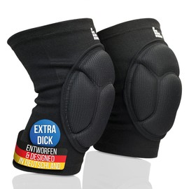 )LAUTER SCHUTZ ® 3 Zone Knee Pads - Breathable, Stretchy, Soft - with 3 Zone Padding for Protection and Freedom of Movement (Indoor and Outdoor Sports) for Handball, Volleyball, Mountain Biking & More