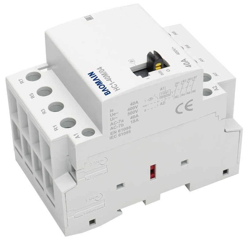 Baomain Manual Household AC Contactor 110VAC 40A 4 Pole 4NC