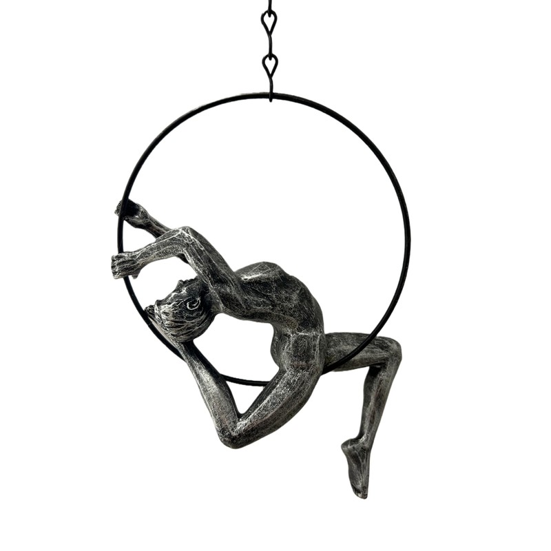 Haute Collage 1x Antique Silver Female Gymnast Acrobat on a
