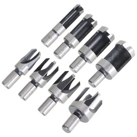 Timunr 8Pcs Wood Plug Cutter Drill Bit Straight and Taper Claw Tool Set for Woodworking Hole Saw Cutting 1/4 3/8 1/2 5/8
