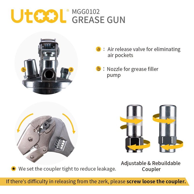 UTOOL Grease Gun, 8000 PSI Heavy Duty Pistol Grip Grease