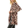 Women's Casual Lightweight Open Front Cardigans Thin Pink Leopard Animal
