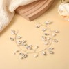 Bride Wedding Rhinestone Hair Vine, Silver Crystal Hair Piece Pearl