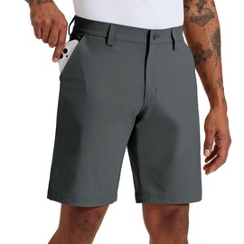 Willit Men's Golf Shorts Stretch Work Dress Shorts Quick Dry Hiking Athletic Casual Shorts with Pockets 10" Deep Gray 34