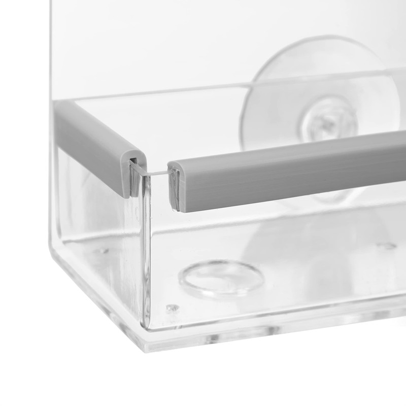 Relaxdays Acrylic Bird Feeder for Window Pane, 16.5 x 15