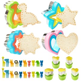 GOTRUST 30 pieces sandwich cutter set, cookie cutters bread and vegetables, stainless steel sandwich cutter, bread cutter Bento bread cutter for children