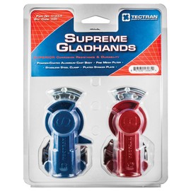 Tectran 1012ES-R Supreme Powder Coated Gladhands | Service & Emergency | 1/2" Port A | Red & Blue