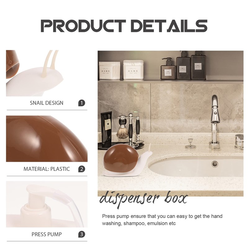 TOPBATHY Snail Design Pressure Hand Soap Dispenser Pump Bottle for