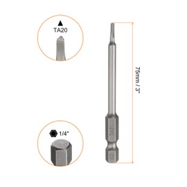 HARFINGTON 2pcs Magnetic Triangle Screwdriver Bit TA20 1/4" Hex Shank 3" (75mm) Long Magnetic S2 Steel Industrial Grade Screw Driver Bit Triangular Head Electric Drill Bits