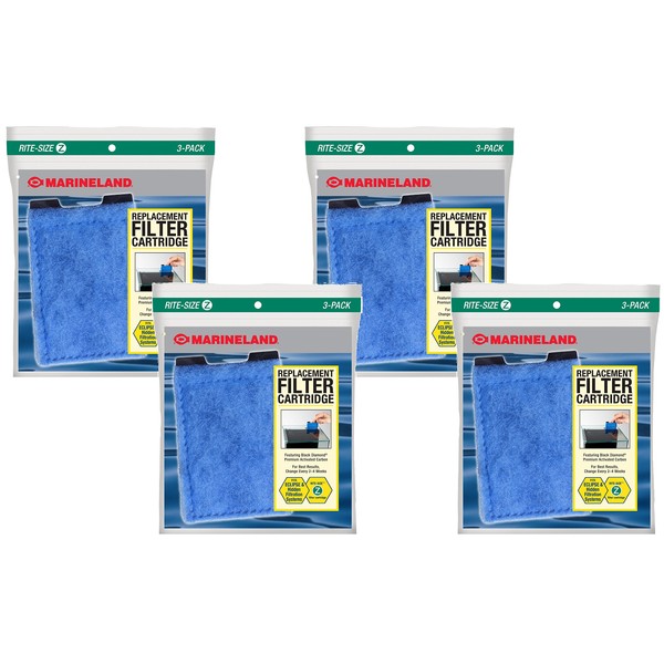 Marineland Rite-Size Replacement Cartridge Size Z - 12 Total (4 Packs with 3 per Pack)