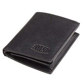 Pride and Soul 47195 Magic Wallet, Genuine Leather, Wallet in Portrait Format, Compartments for Coins, Notes, Chalk Cards and ID Cards, Wallet, Black, Approx. 12 x 9.5 x 2 cm, Black (Black)