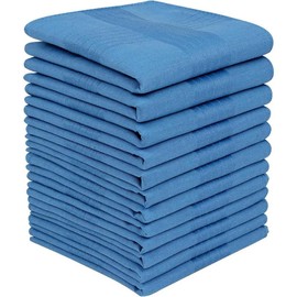 Men's Pure Cotton Handkerchiefs with Hem, Bulk Set Hankies - Colour: White, 12 Pcs