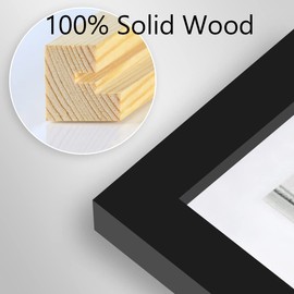 8x16 Picture Frames Black Solid Wood Without Mat Wooden Photo Frame for Wall Hanging Home Decoration-8x16 Black