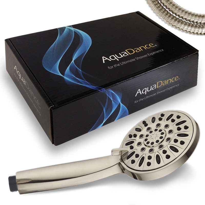 AquaDance High Pressure 6-Setting Full Brushed Nickel 4" Handheld Shower