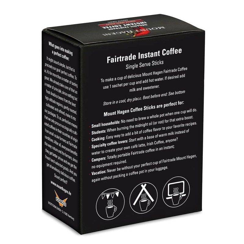 Mount Hagen 25 Count Single Serve Instant Coffee Packets |