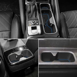 SENSHINE Silicone Cup Holder Coaster for Kia Telluride Accessories 2020 2021 2022 2023 Non-Slip Cup Holder Insert Mat Center Console Inserts Pad Car Interior Accessories Decoration 6Pcs (Blue Trim)