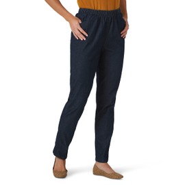 Chic Classic Collection Women's Stretch Elastic Waist Pull-On Legging Pant Dark Shade Denim 12