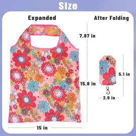 INVODA Foldable Reusable Grocery Shopping Tote Bags Eco-friendly Portable Large Nylon Travel Recycled Bags Machine Washable, 12 Pcs, Large