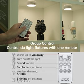 Homelist Motion Sensor Lights Indoor with Remote Control, 6 Pack Stair Night Lights Battery Operated Stick on Under Cabinet Lighting, 3 Color Temps Rechargeable Puck Light for Kitchen Closet Hallway