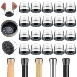 Pack of 40 Chair Leg Caps, Felt Gliders for Chairs, 21-30 mm, Thickened Chair Leg Protectors, Chair Socks for Round Chair Legs to Protect Floors (Medium, Transparent)