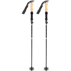 Collapsible Hiking Poles – Set of 2 Adjustable Aluminum Alloy Trekking Poles with Comfortable EVA Foam Handles for Sports & Outdoors, Camping Gear – Includes Various Pole Tips and Carrying Bag, Black