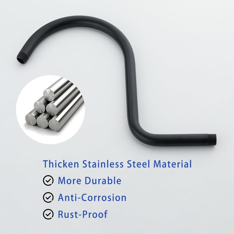SWHYGER Wall Mounted Shower Arm Extension Head Holder Stainless Stee