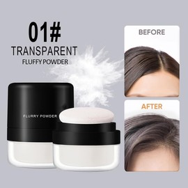 Champú seco, polvo para el cabello, Champú Seco Voluminizador en Polvo para Mujeres y Hombres, Cabello Refrescante con Raíz Matizante y Aspecto Más Lleno (Transparent White)