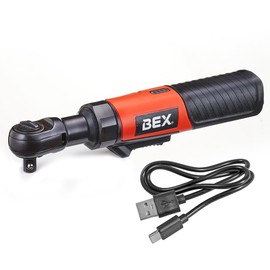 BEX 3/8"Pocket Size Manual & Electric Ratchet Wrench - Type C Cordless Power Tool for Automotive Repair, Tight Spaces, Quick-Lock Tech Reduces Hand Fatigue