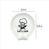 YTNONT Ceramic Patterned Fork Spoon Rest with Message Let's Cook,