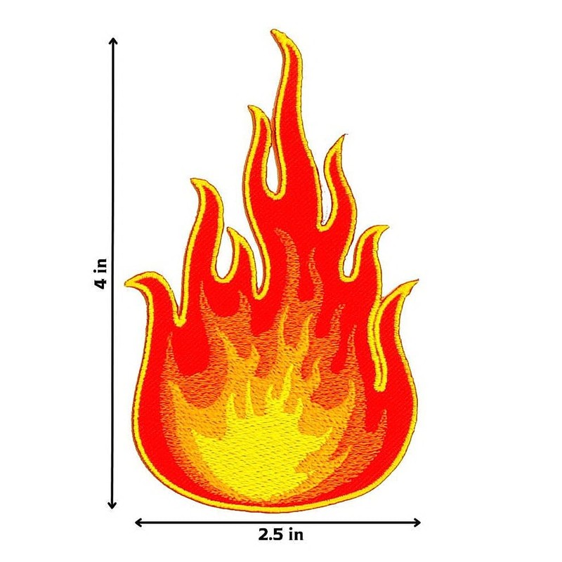Flames Iron on Patch - Fire, Bomb, Biker, Motorycle, Rocker