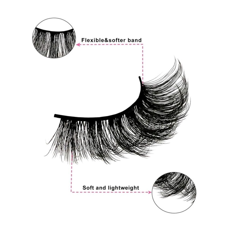 Dramatic 6D Mink False Eyelashes, Super Fluffy Wispy Style, 10