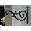 Spring life Cast Iron Ornate Hanging Flower Basket Bracket Hook