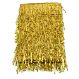 Goelx 9.5 mtr Golden Latkan Hanging Tassel Lace for Dresses, Sarees, Lehenga, Borders, Bags, Art & Craft and All Decoration Works - Golden
