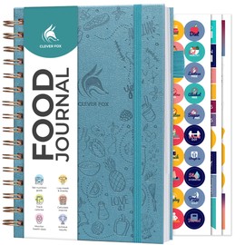 Clever Fox Food Journal Spirale – Tägliches Lebensmitteltagebuch, Mahlzeitenvorbereitungsplaner zum Verfolgen von Kalorien und Nährstoffen, Gewichtsverlust-Tracker-Notizbuch (Aquamarin)