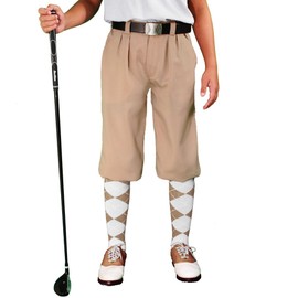 Golf Knickers - 'Par 3' Youth Khaki Microfiber - S 8 (24")