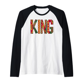 Best African King Design for Men Dad Afrocentric Chess Lover Raglan Baseball Tee