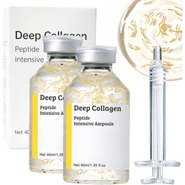2Pcs Sérum Facial Antiedad con Colágeno Profundo y Péptidos 40ML Deep Collagen Silk Peptide Ampoule, Hidratante y Reafirmante, Mejorar las Arrugas, Apto para Todo Tipo de Piel
