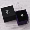 TJC Floral Ring White Cubic Zirconia CZ in 925 Sterling